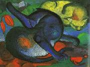 Franz Marc, Two Cats, blue and yellow